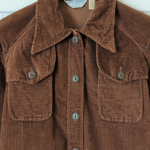 Mr. Dino 70's Vintage Wide Wale Corduroy Button Down Shirt Shacket Brown 12 - Picture 6 of 12